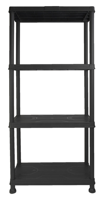 Reol m/4 hyller svart plast - Gardeco